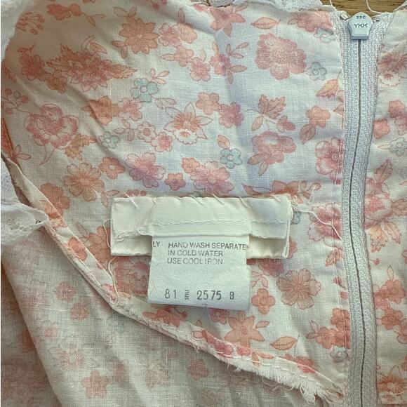 Tag Removed  - Gunne Sax Prairie Dress in White & Pink - Picture 3 of 4